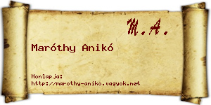 Maróthy Anikó névjegykártya
